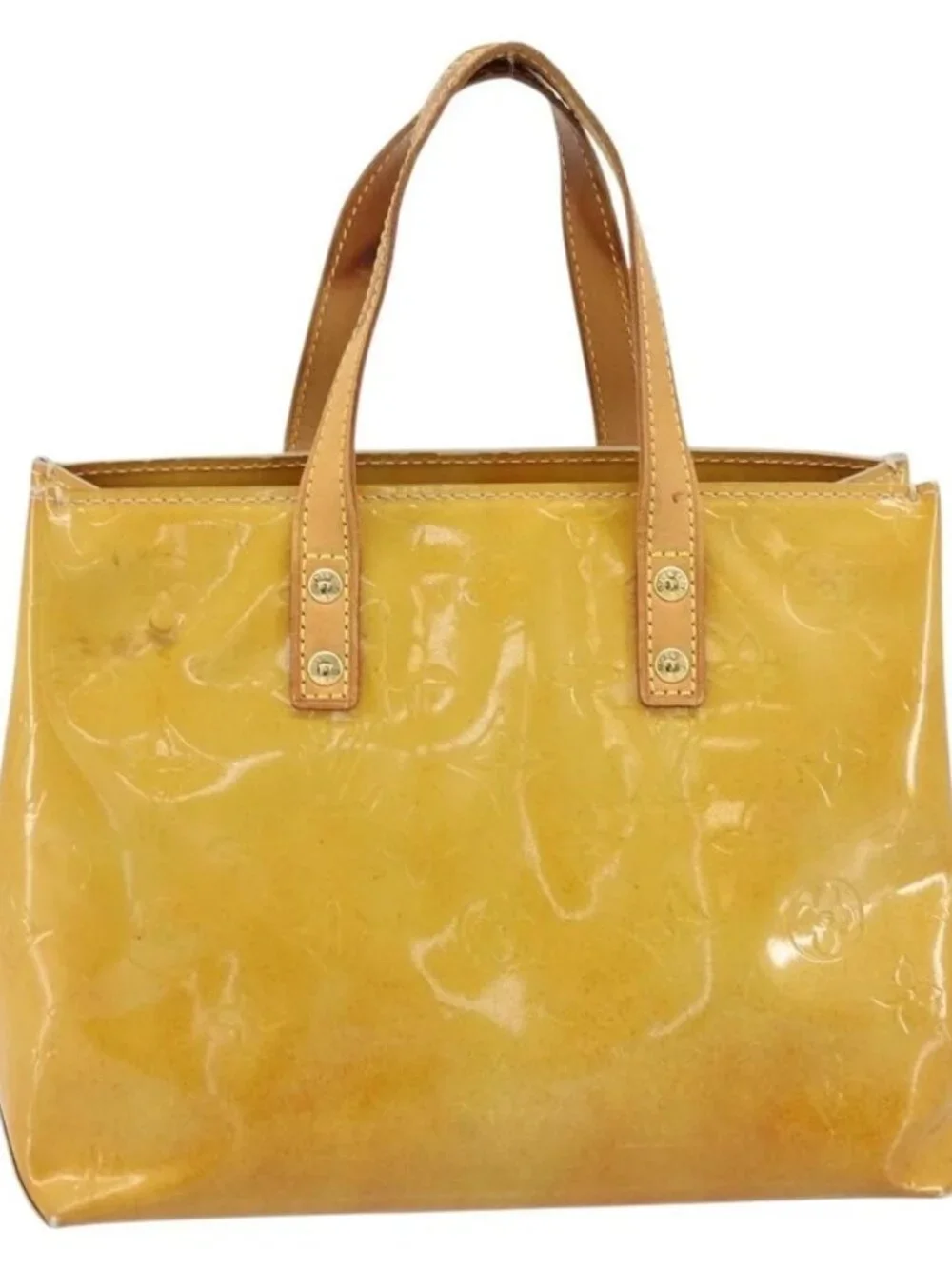 LOUIS VUITTON Monogram Vernis Reade PM Hand Bag Beig